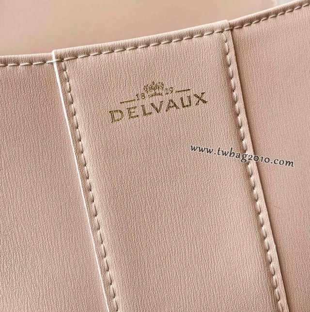 Delvaux專櫃新款粉三拼比利時手提肩背女包 德爾沃新版雙環brillant box皮小號手袋 bxs1104